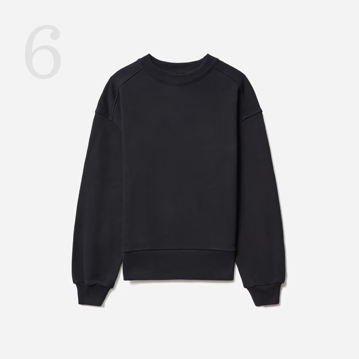 The Track Oversized Crew by Everlane in black. 