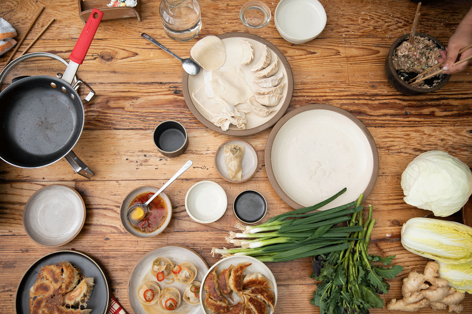 table full of food