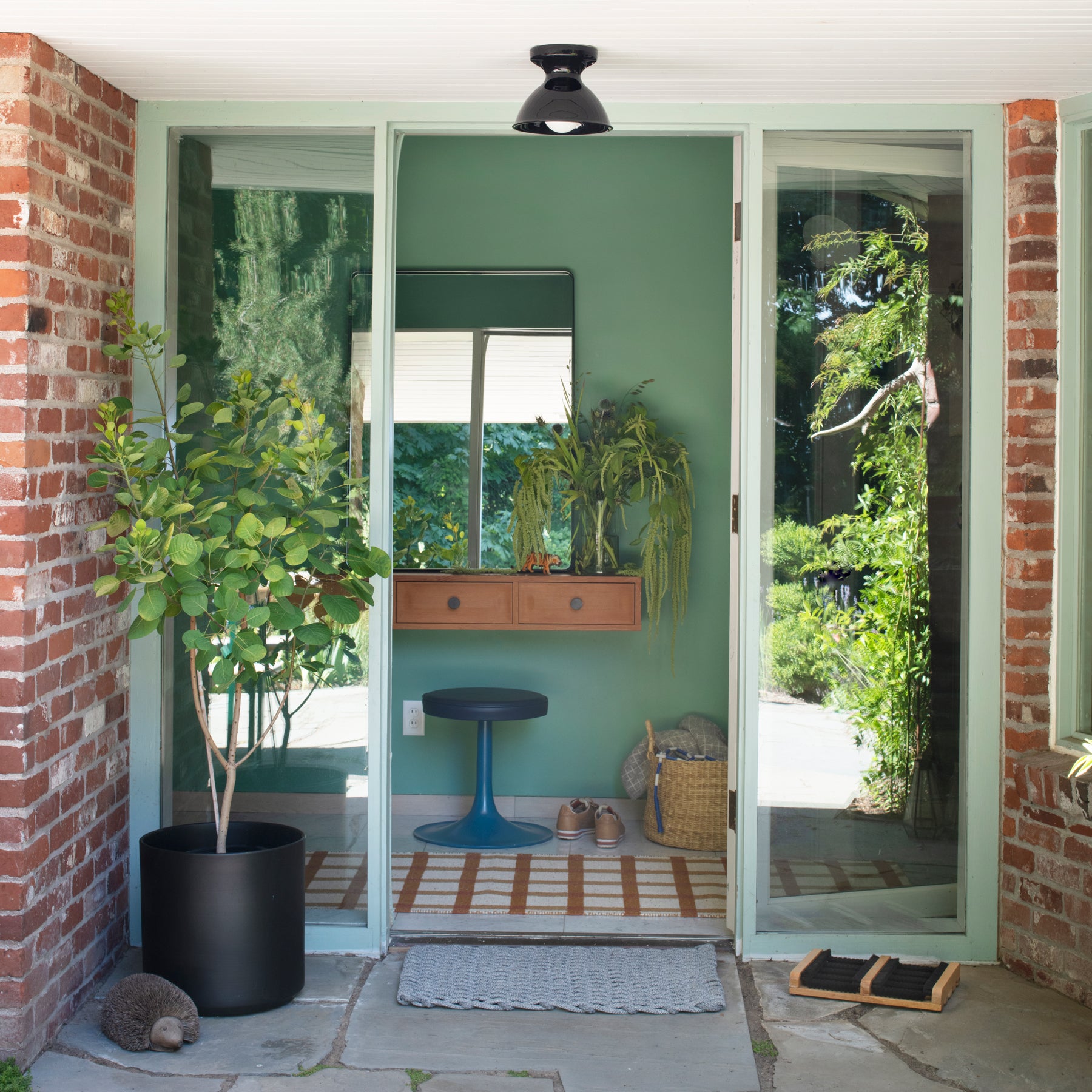 door with plants in it