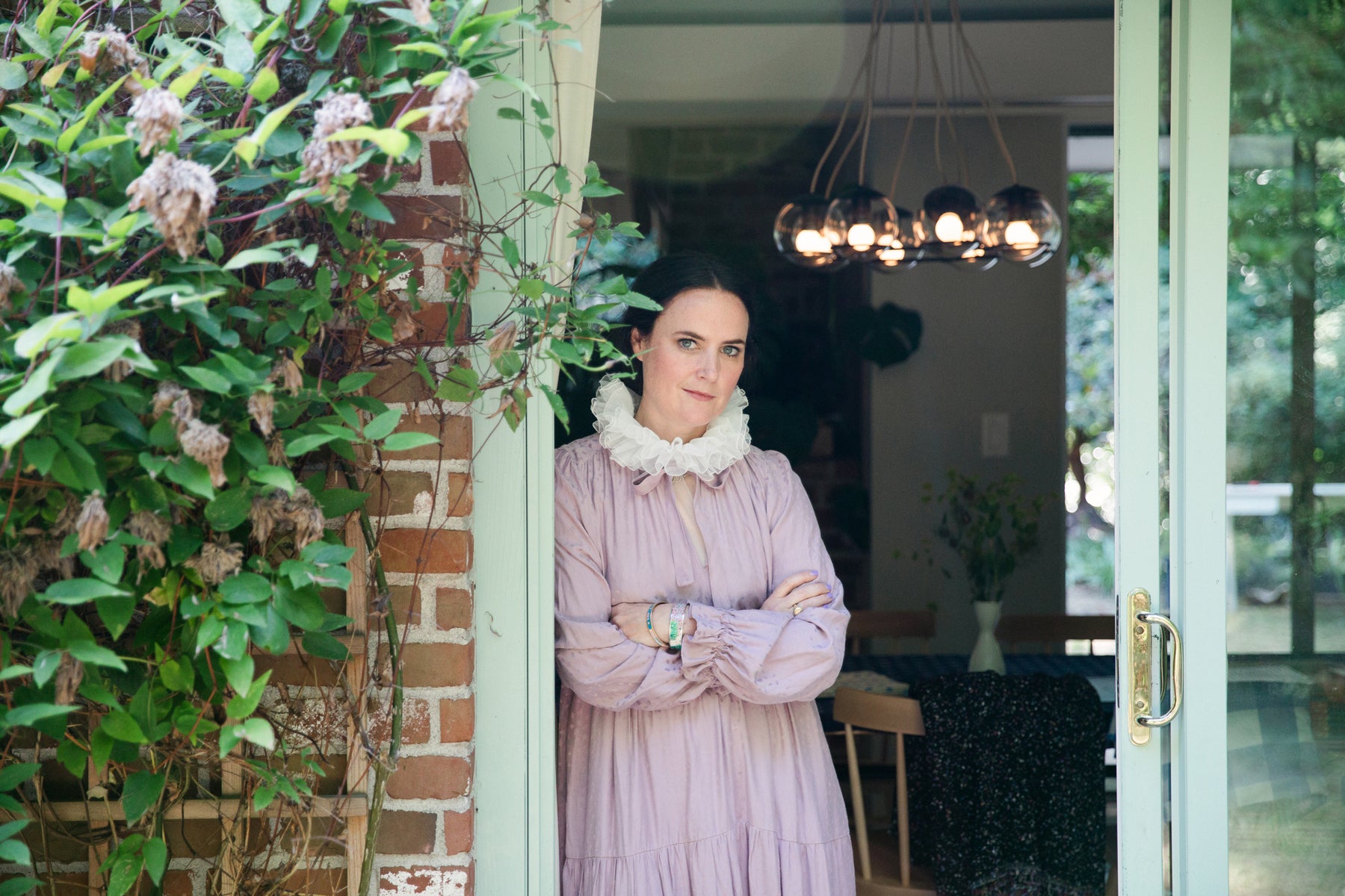 person in a pink dress 