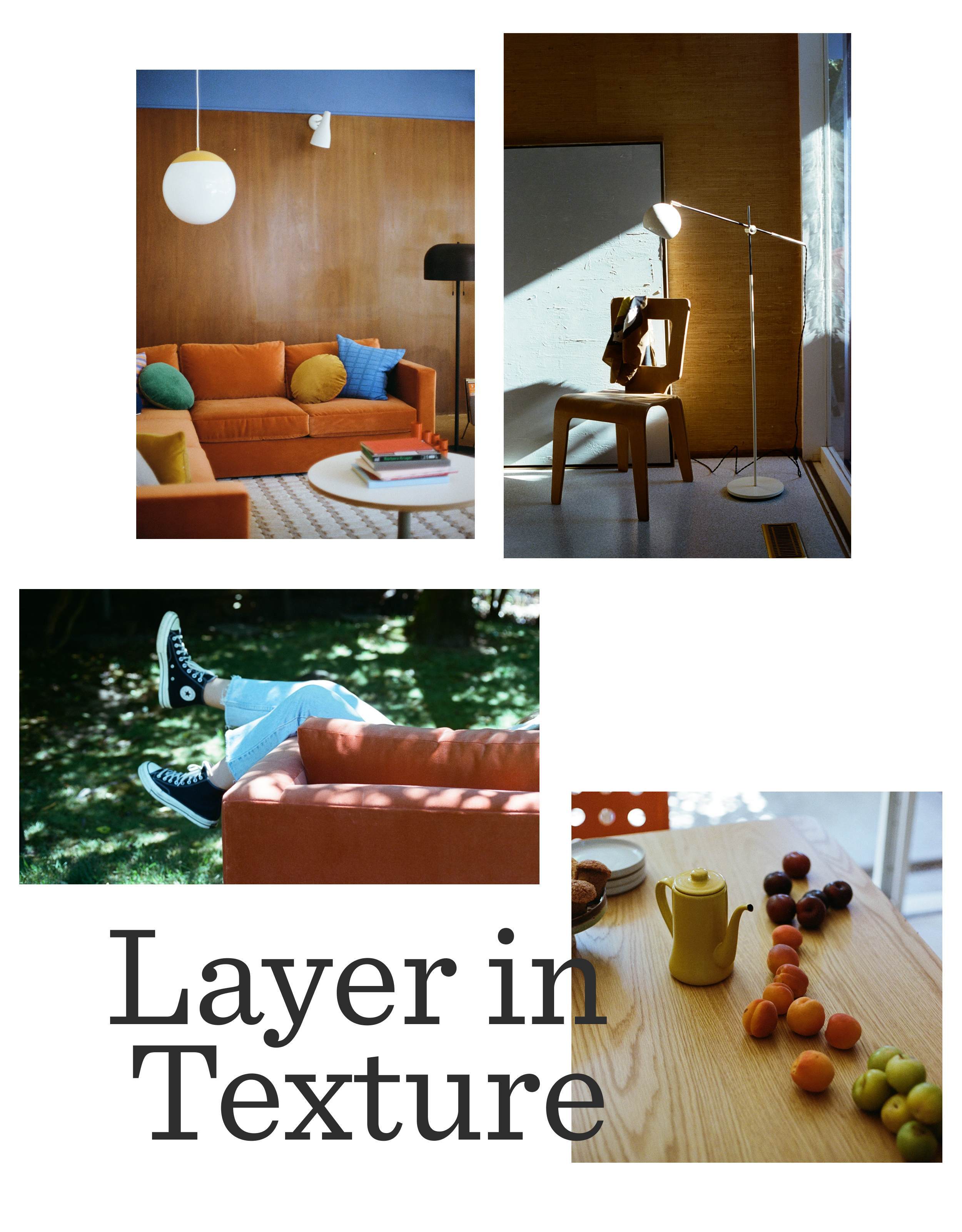 interior mood board inspired by the 1970s.
