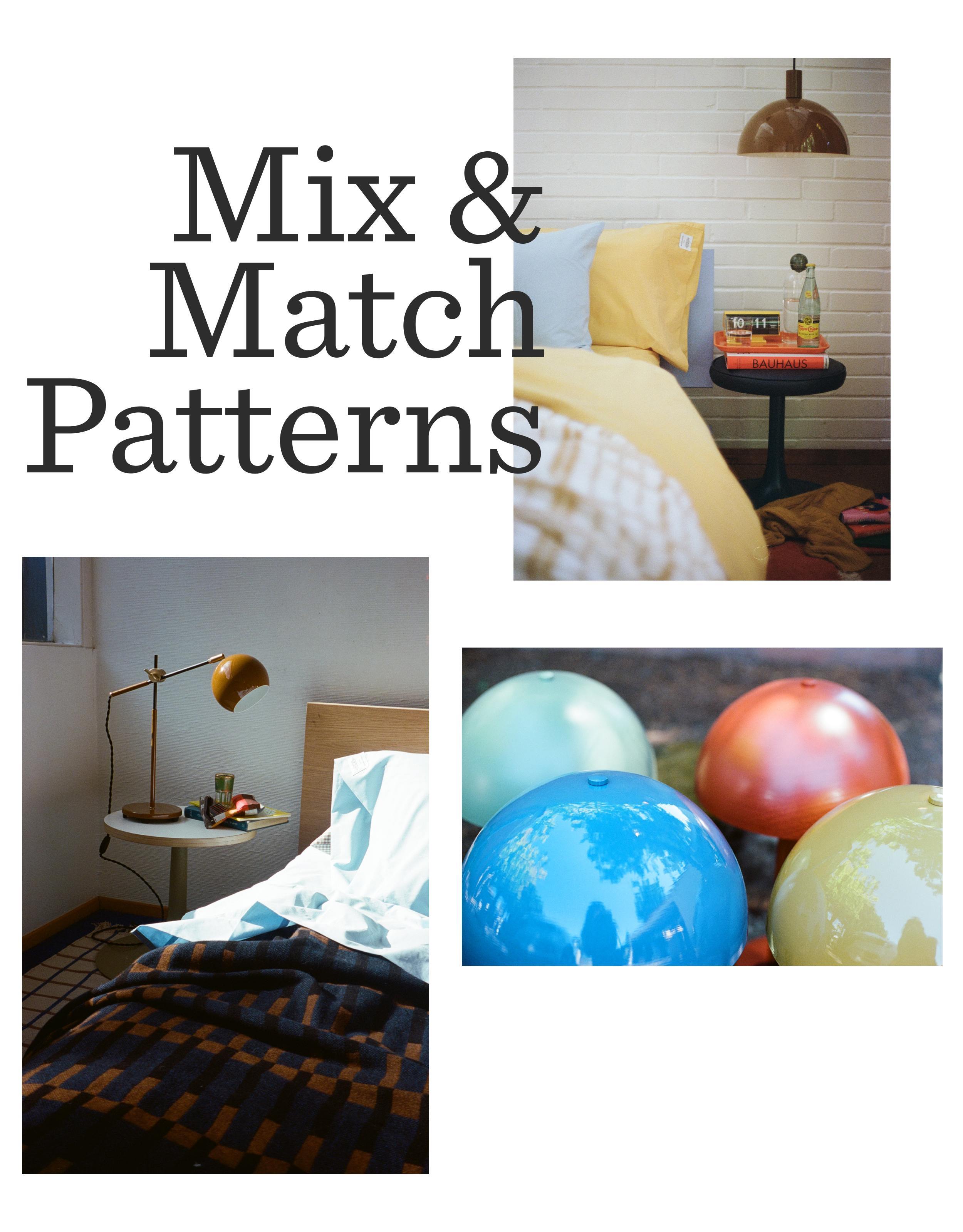 mood board for mixing and matching patterns in your home.