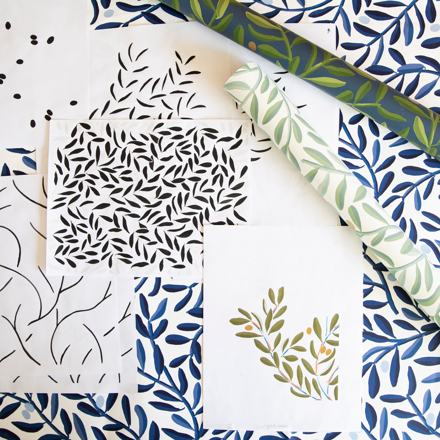 leaf patterned paper