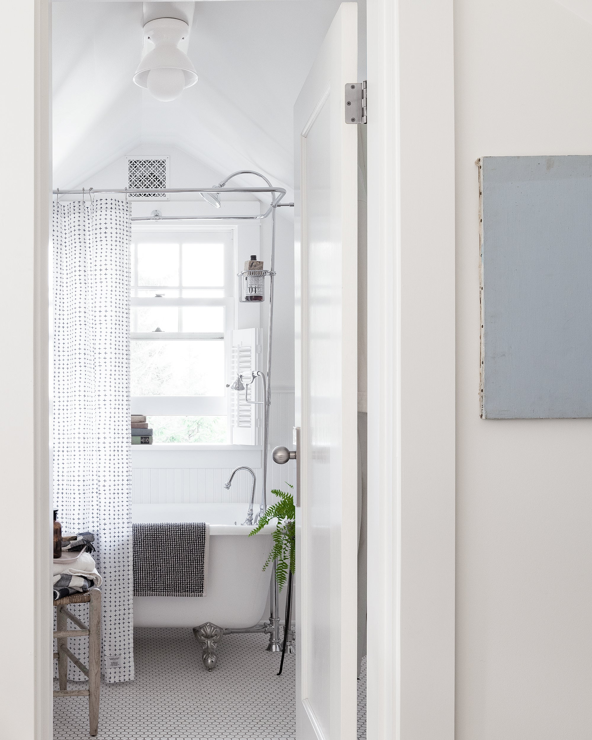 bathroom with a tub sink and shower