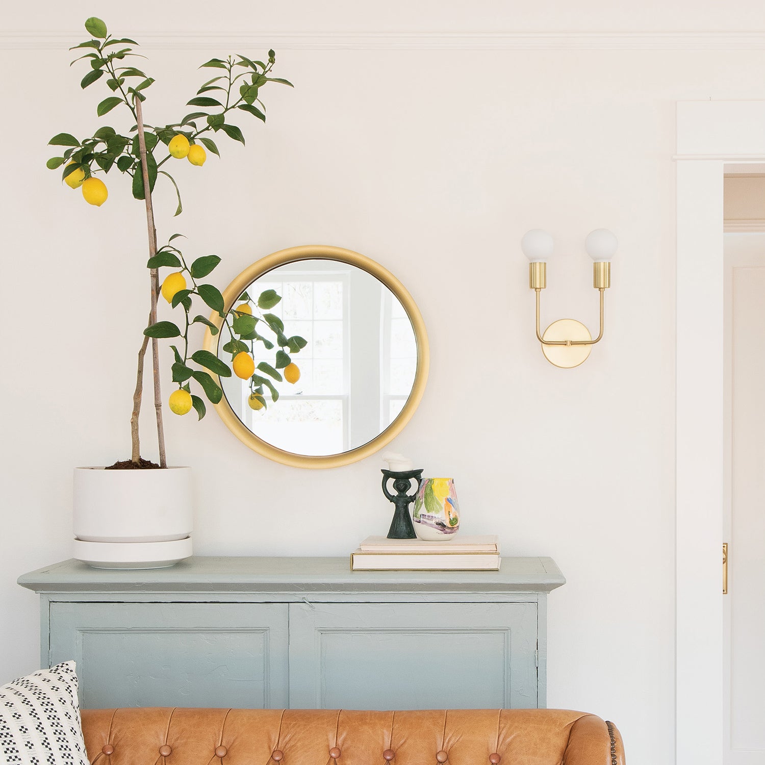 mirror above a dresser