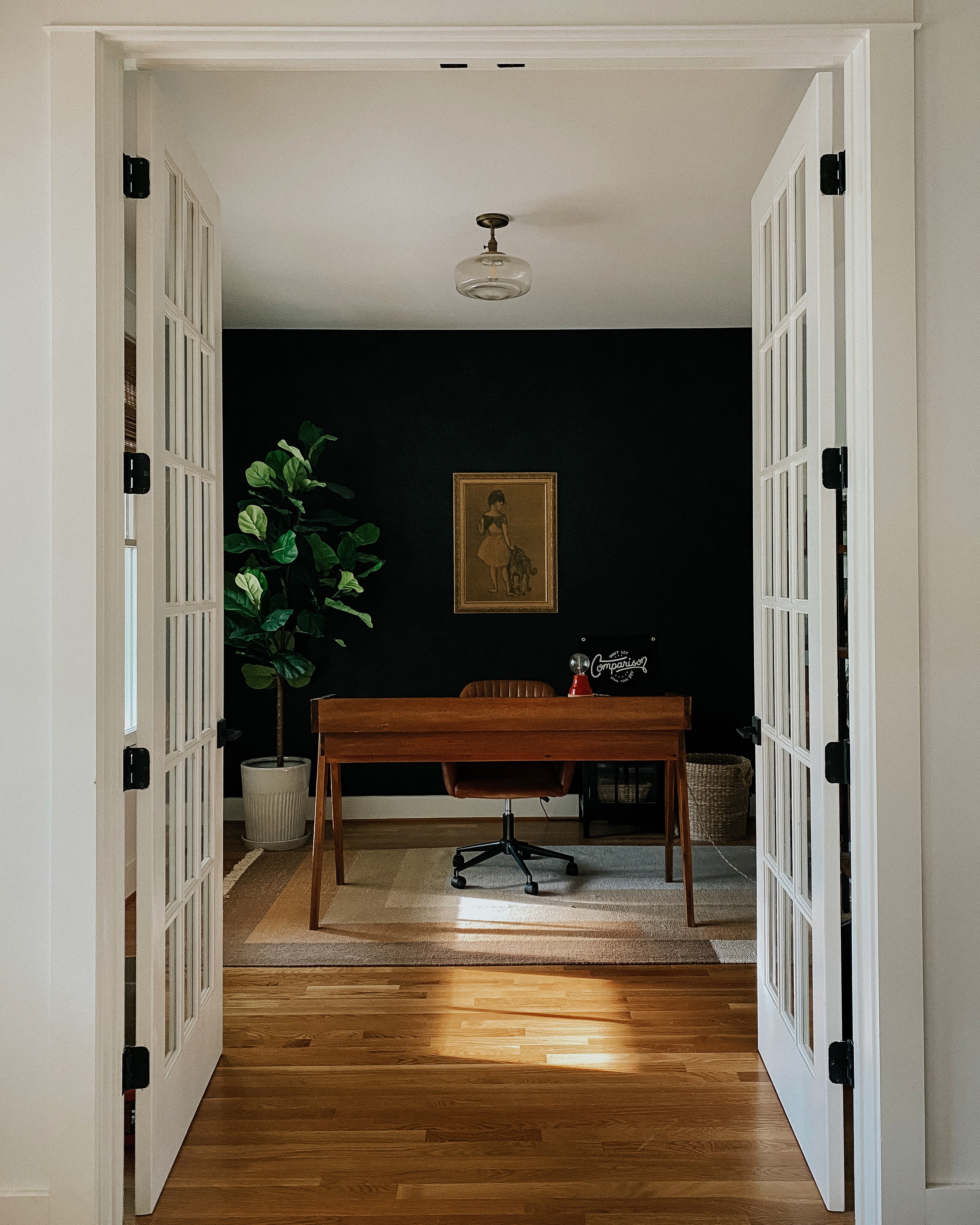 room with a table and chairs