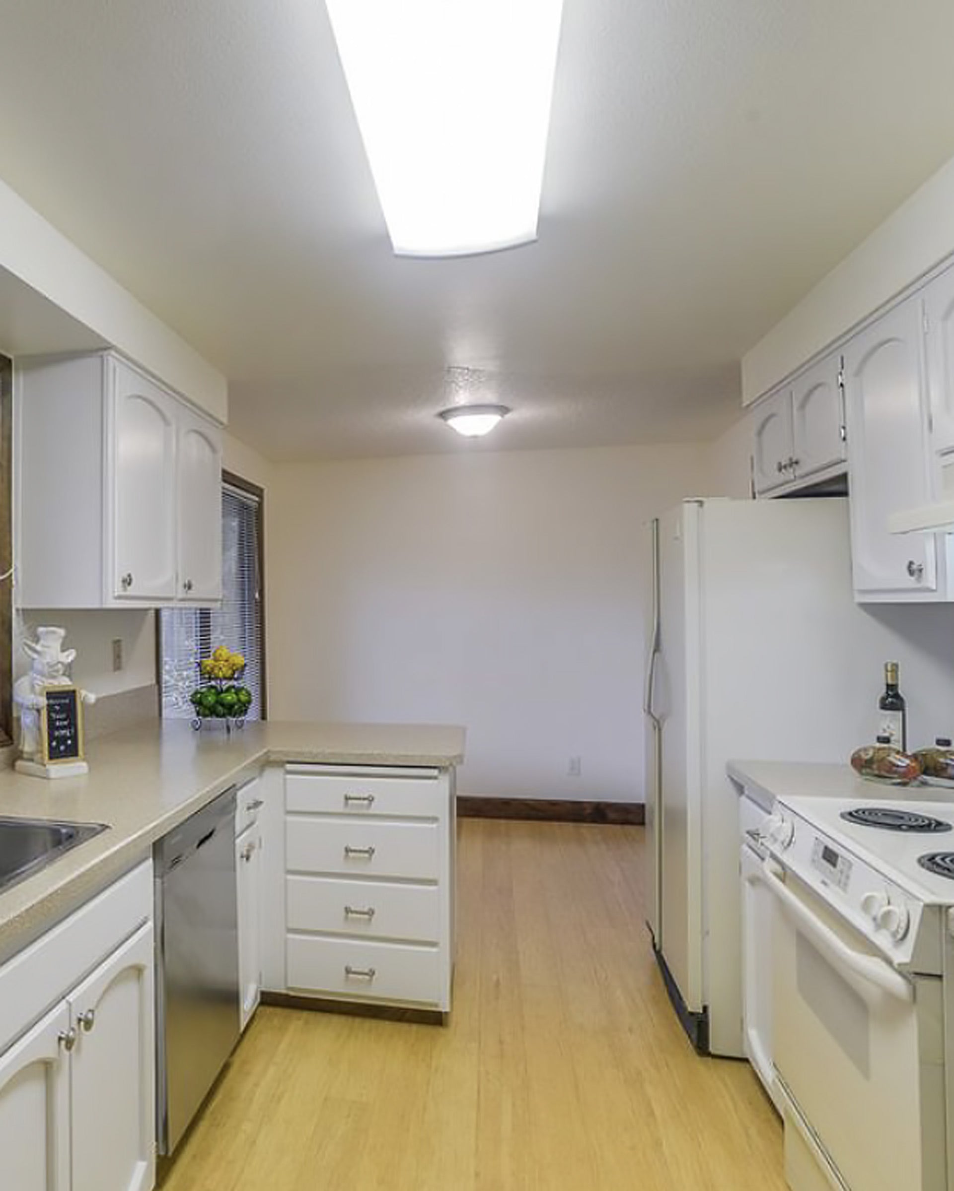 An outdated dining nook renovation. 