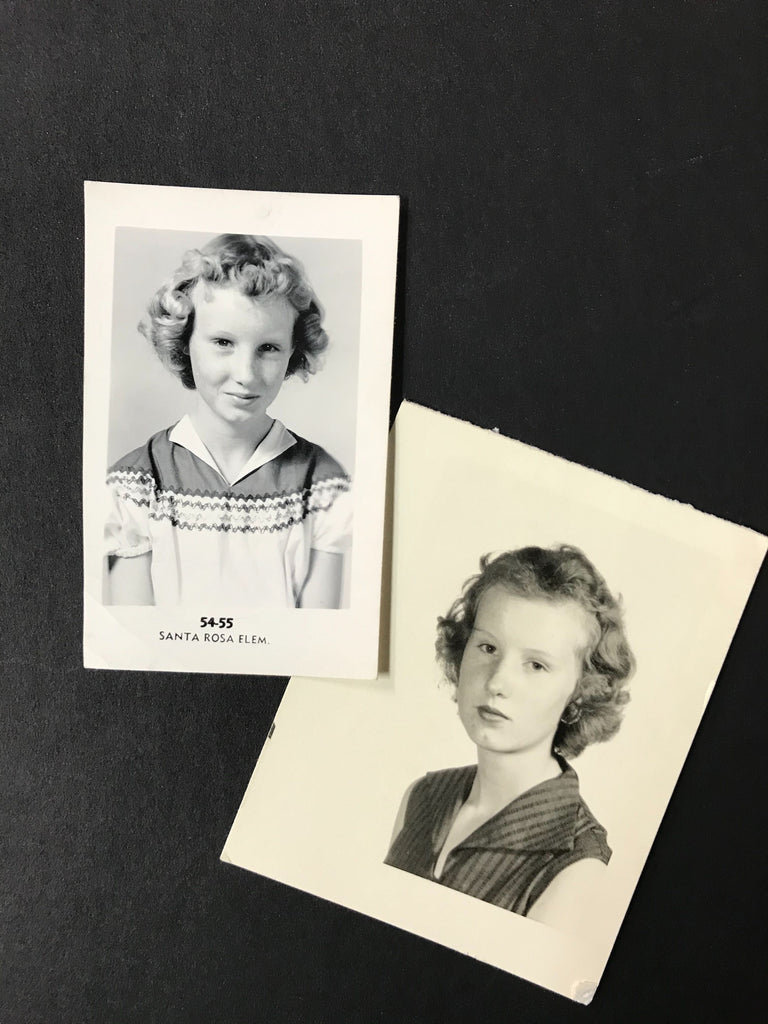 two pictures of a young girl