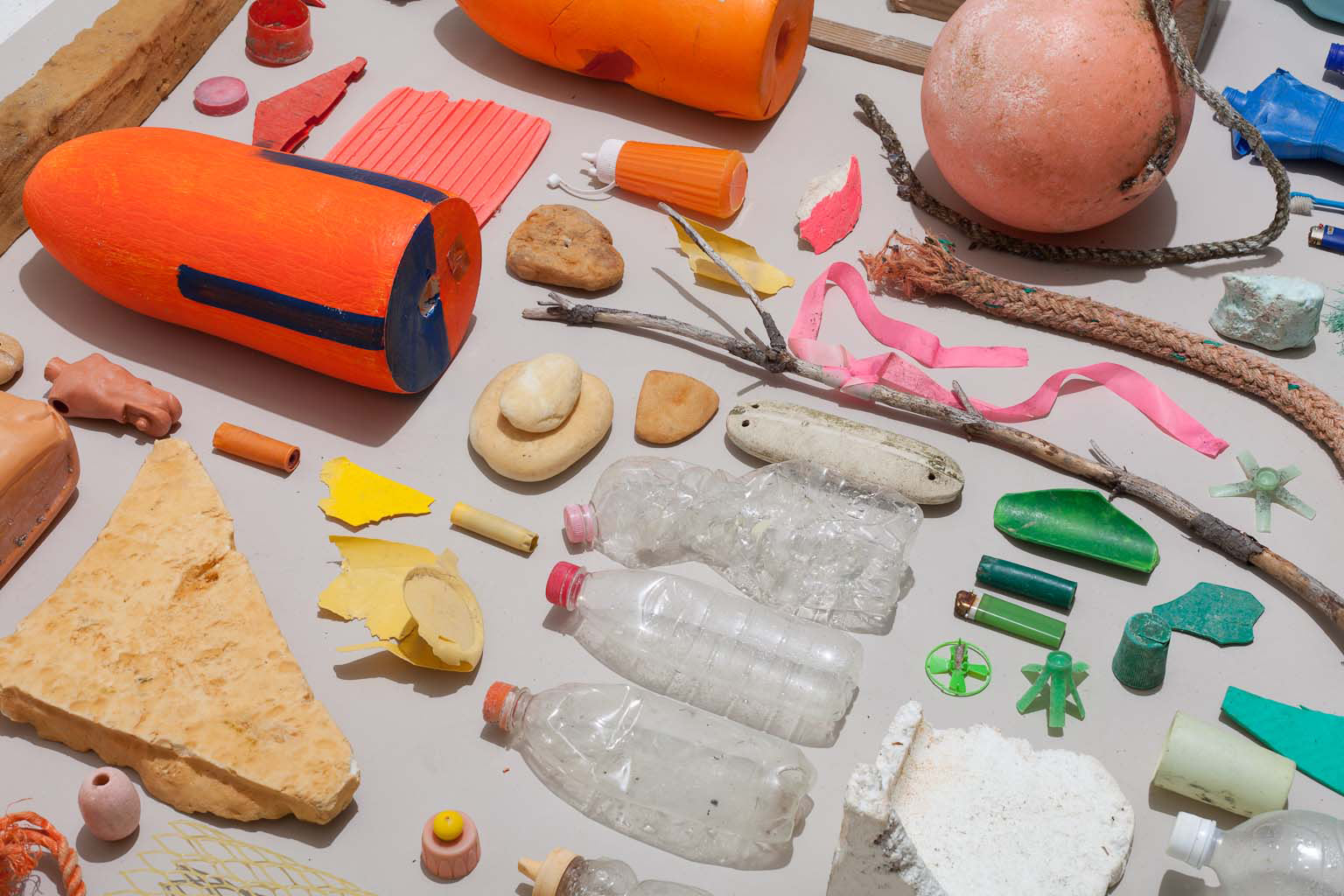 variety of different colorful objects flatlay