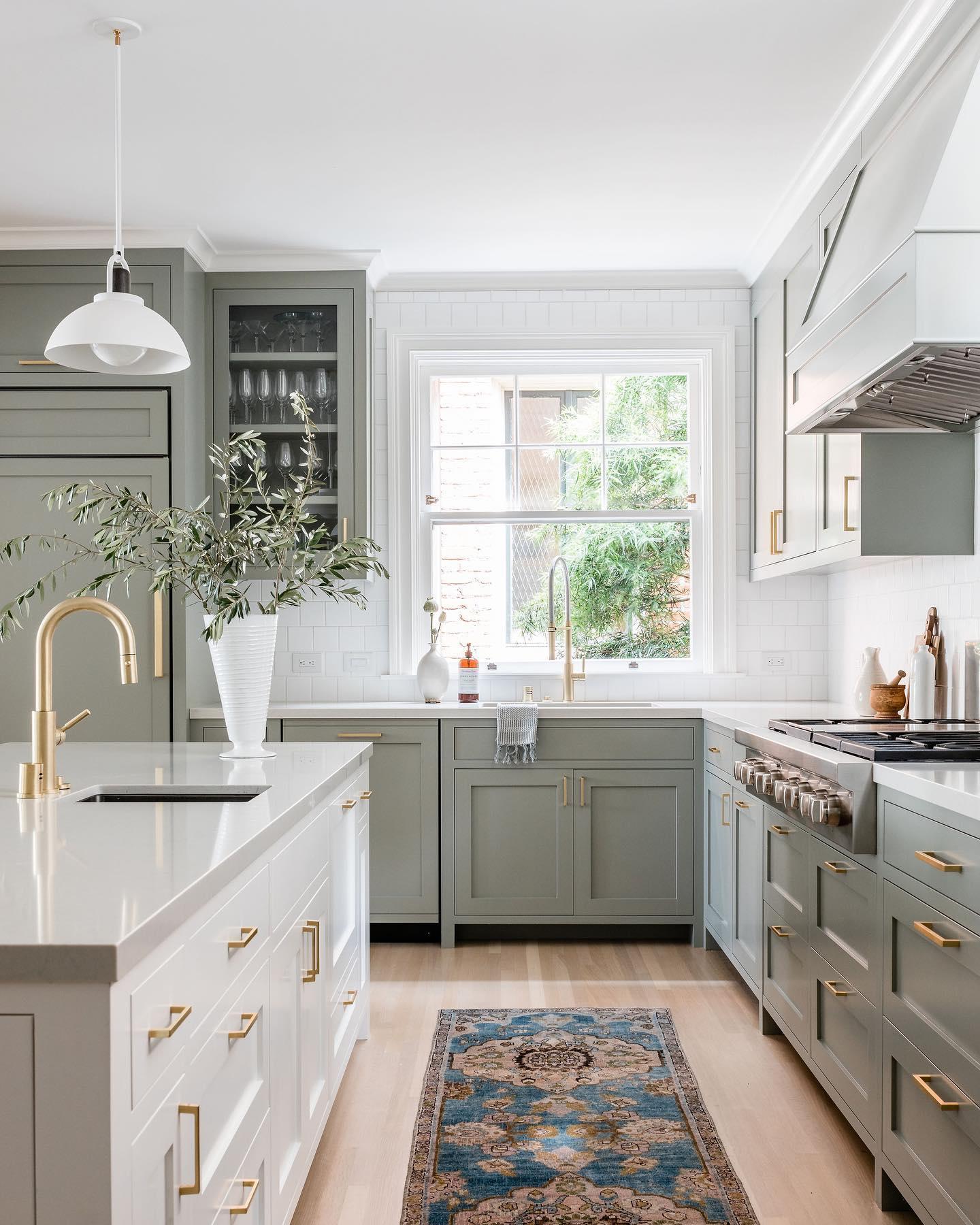 kitchen with white cabinets