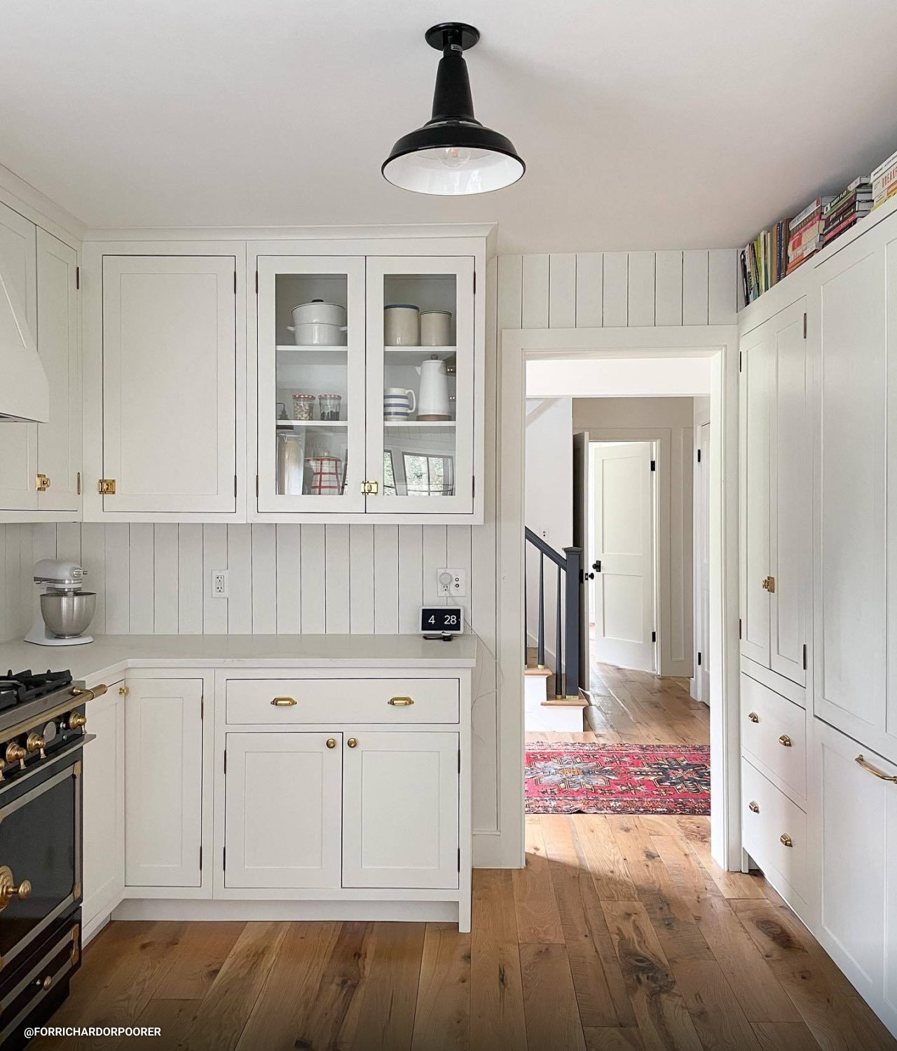 A factory pendant in a kitchen via @forrichardorpoorer.