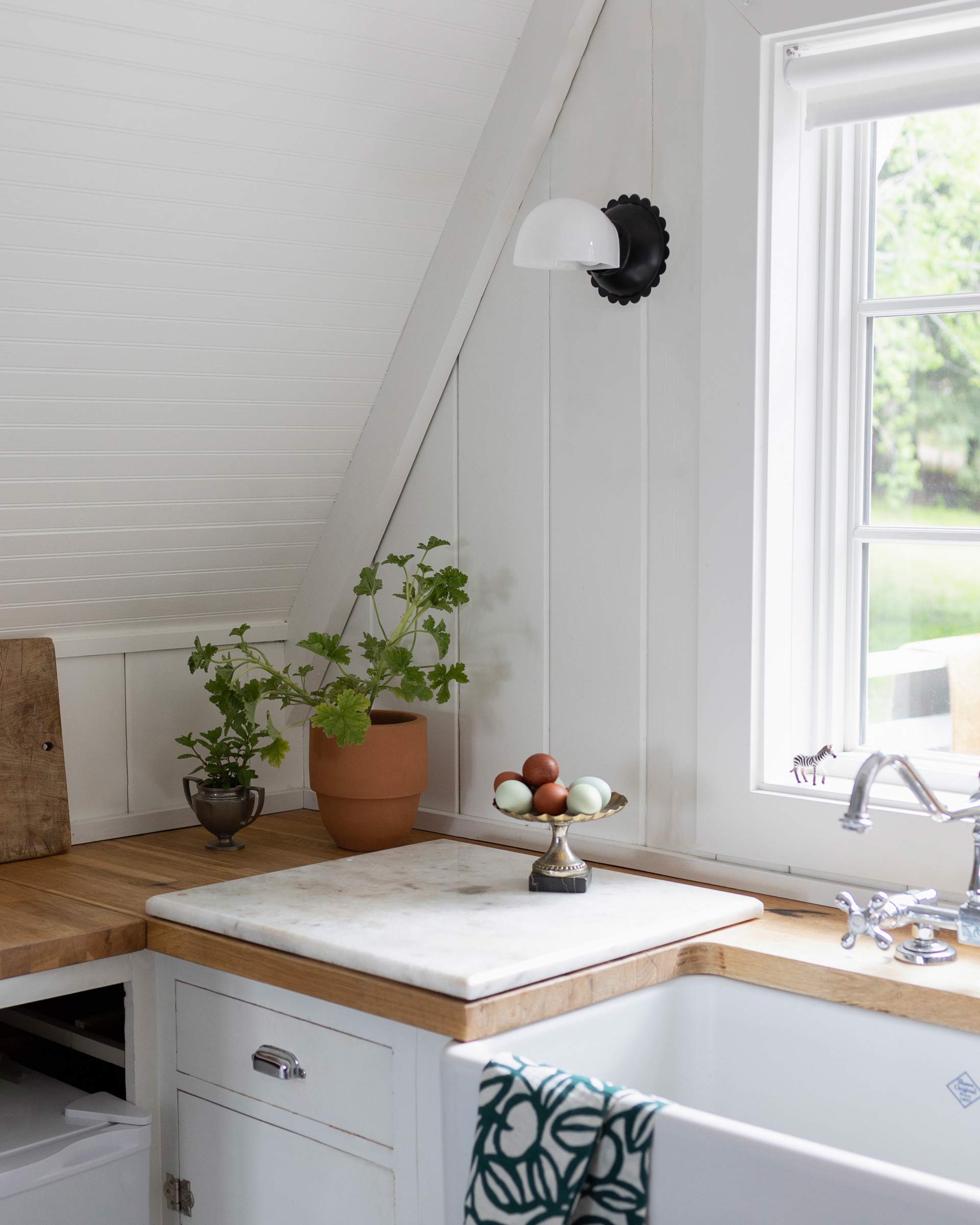 Fran wall sconce in a kitchen.