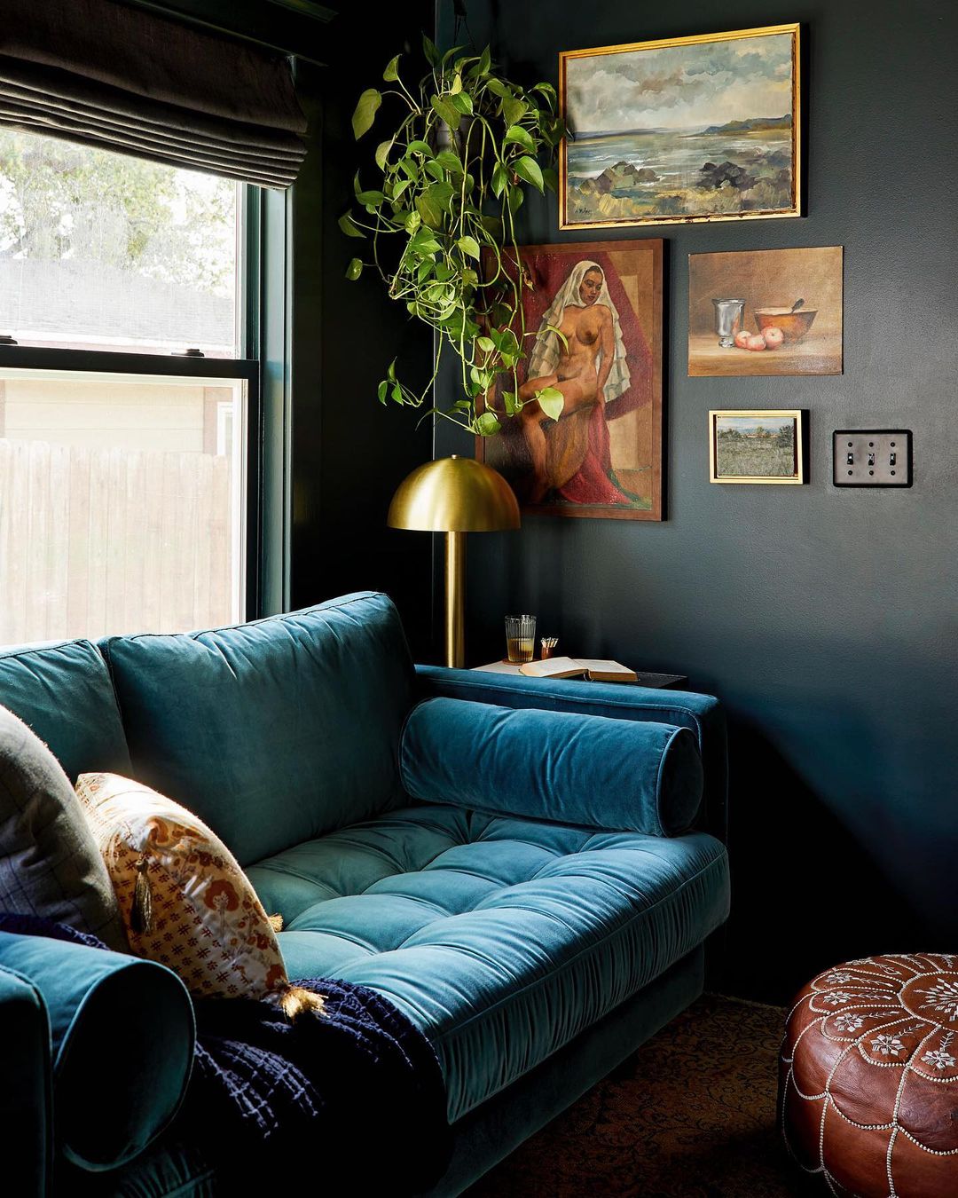 blue couch in a living room
