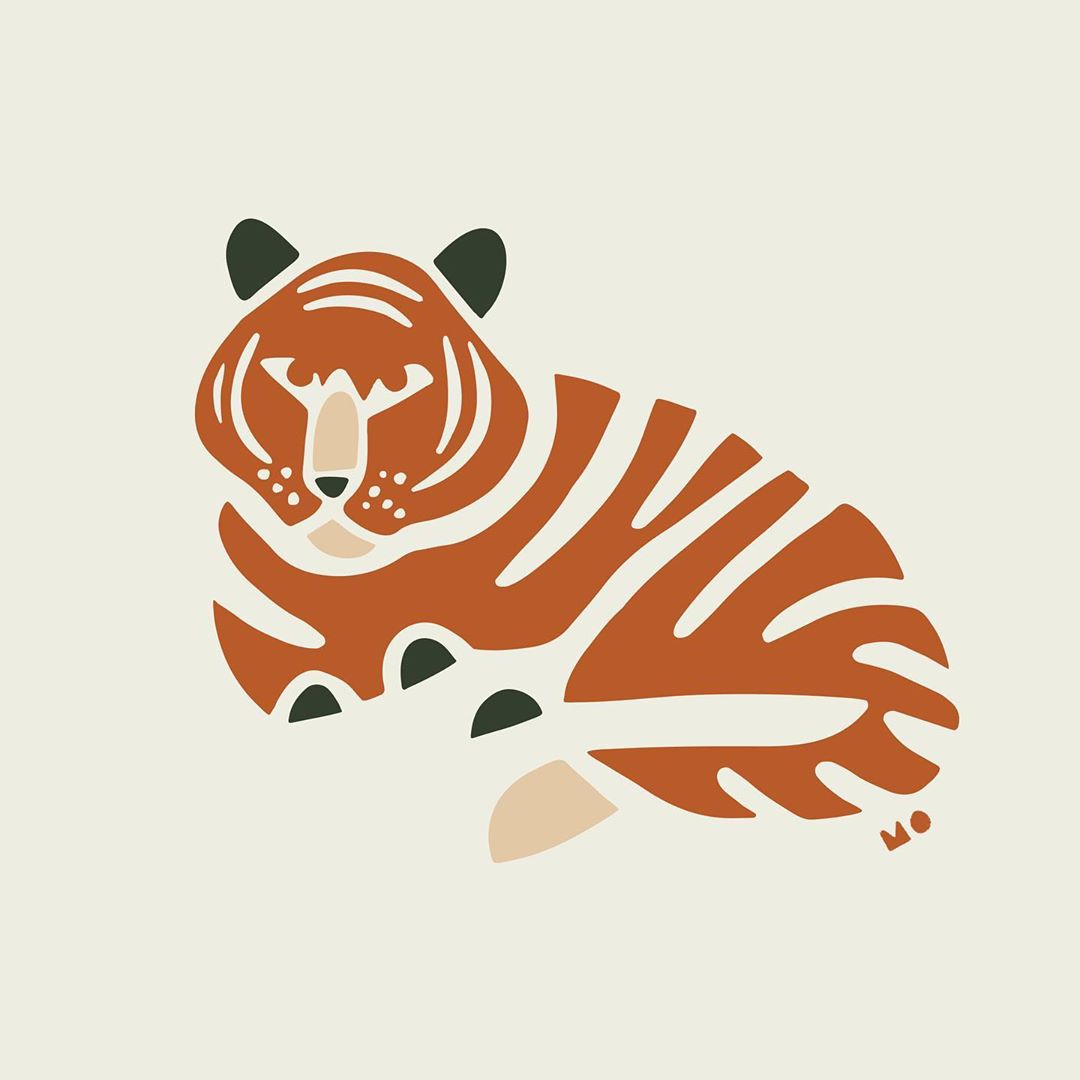 abstract illustration of a tiger
