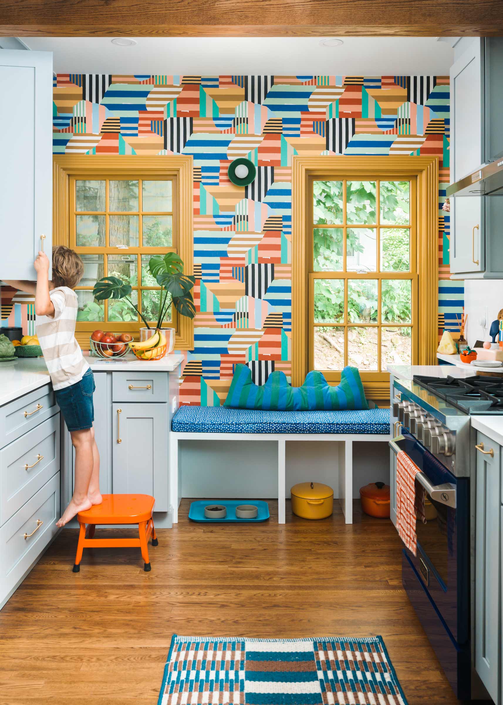 modern colorful kitchen.