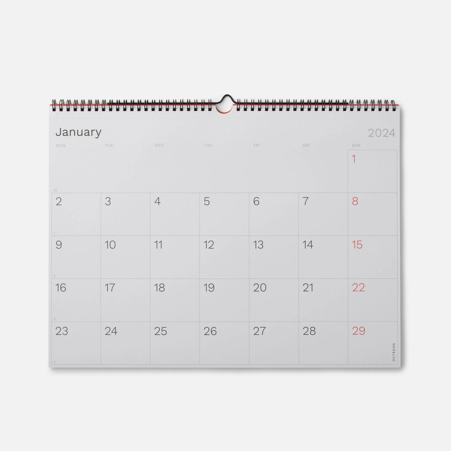2024 Monthly Wall Planner with perforated pages.