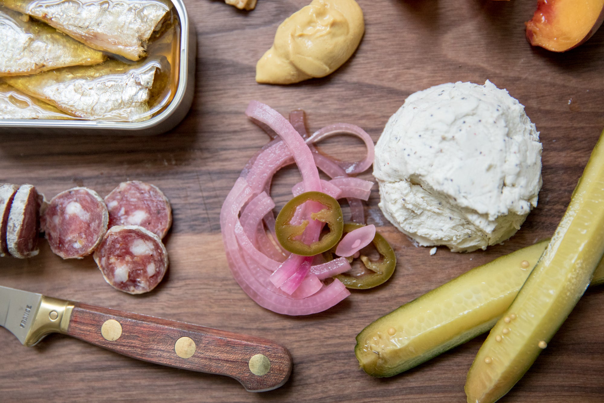 cutting board with food