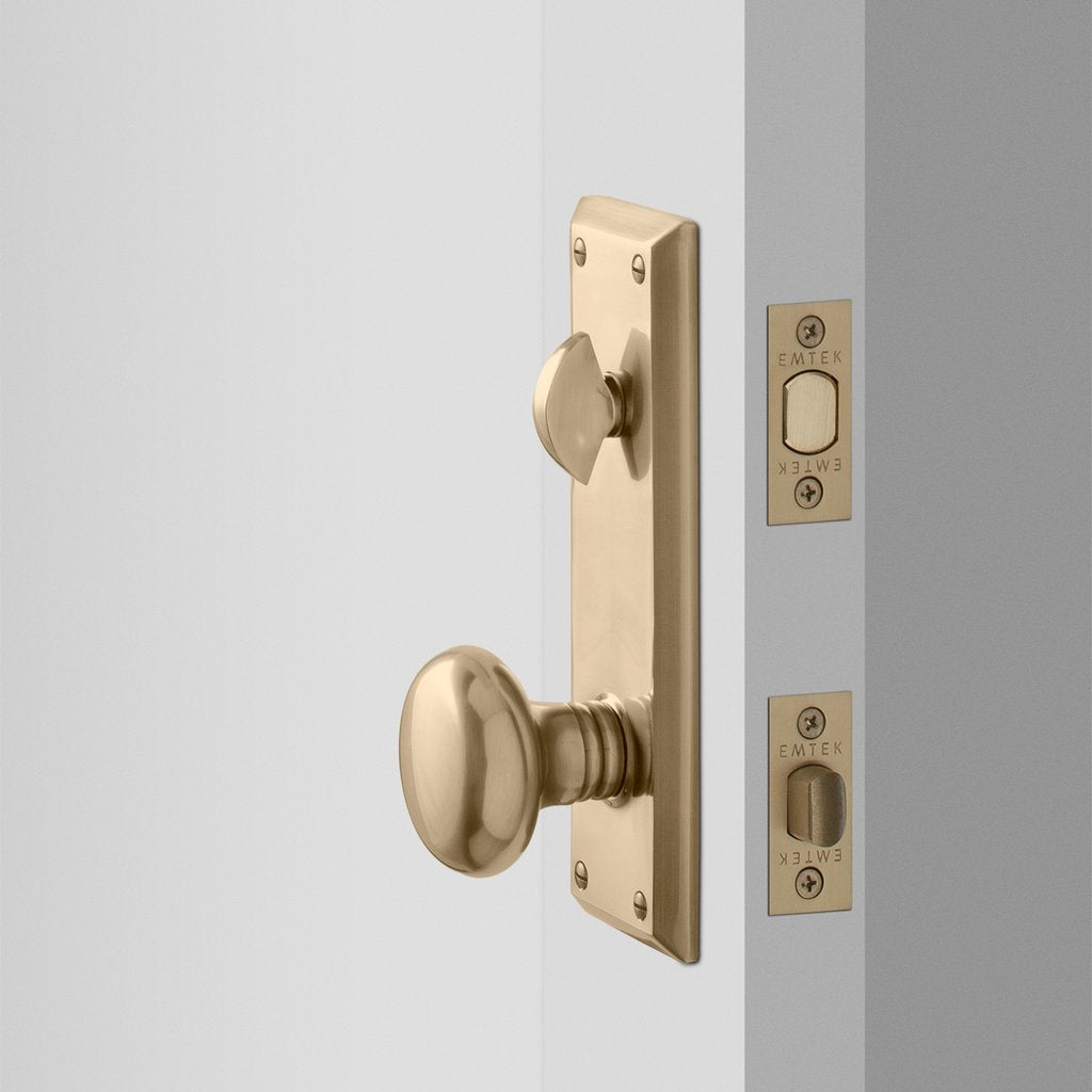 closeup of golder doorknob and lock