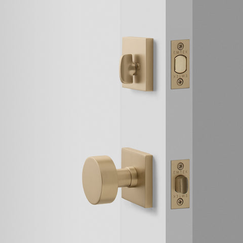 Tate Door Set with Cylinder Knob - Satin Brass – graydon