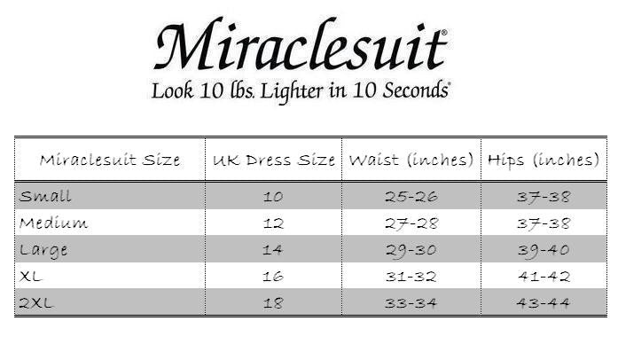 Miraclesuit Sexy Sheer Waistline Butt Lifter Short Size Chart