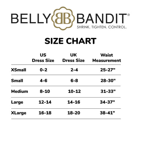 Belly Bandit Anti Thong - The Invisible Thong Size Chart