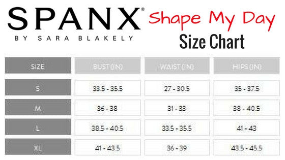 Spanx Thinstincts Size Chart