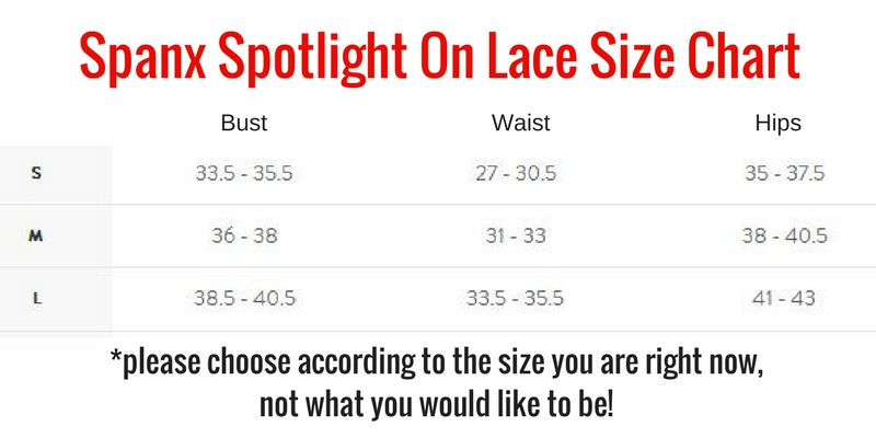 Spanx Bodysuit Size Chart
