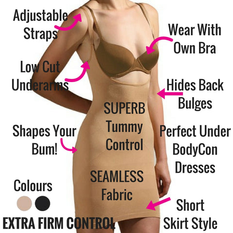 Women Slip Strapless Underwear Shapewear Slimmer Skirt Seamless