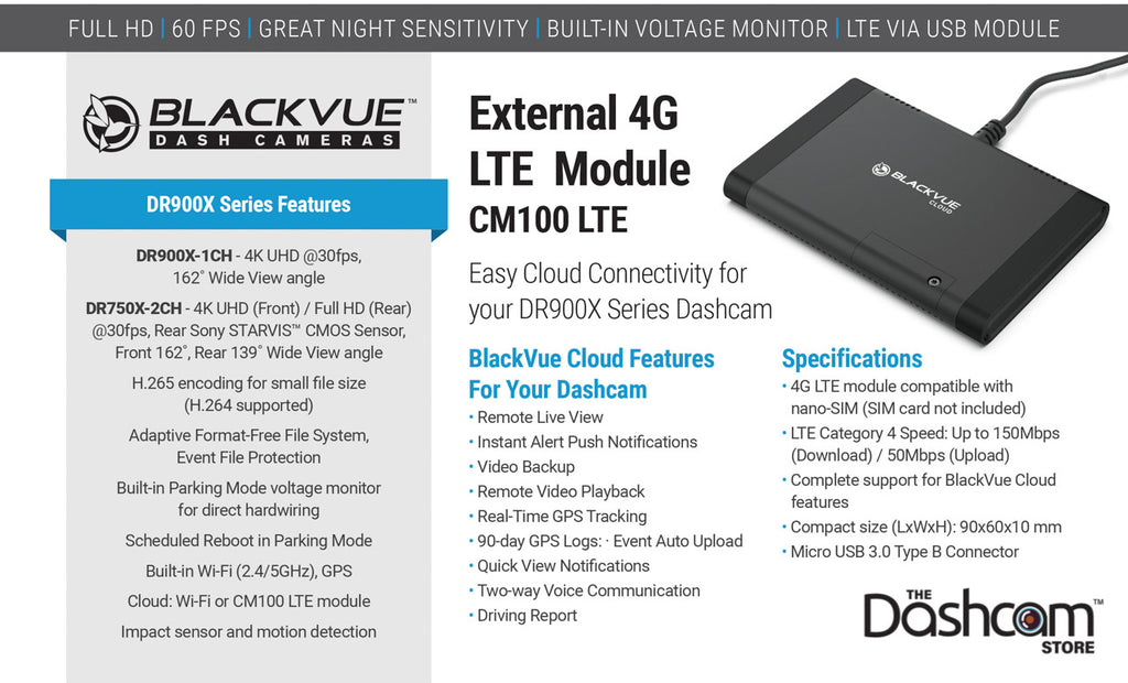 BlackVue CM100LTE Specifications And Features