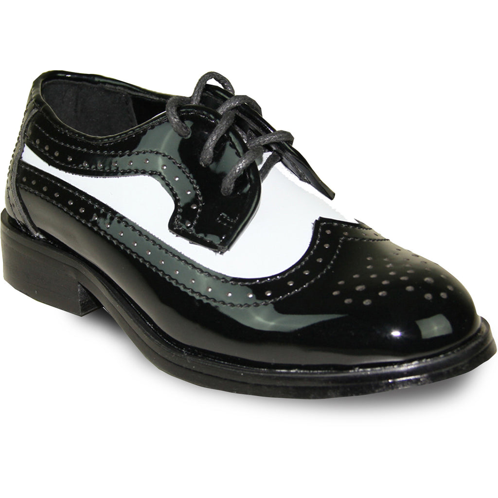 black and white patent leather shoes