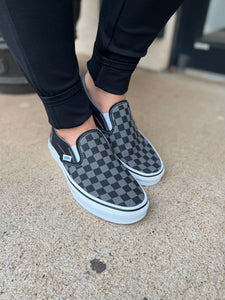 Vans: Slip On - & Pewter Checkerboard – The Vogue Boutique