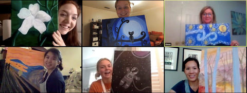 Virtual Team Building Event with Different Paintings