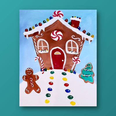 Gingerbread Holiday Painting Kit and Written Instructions — Petite