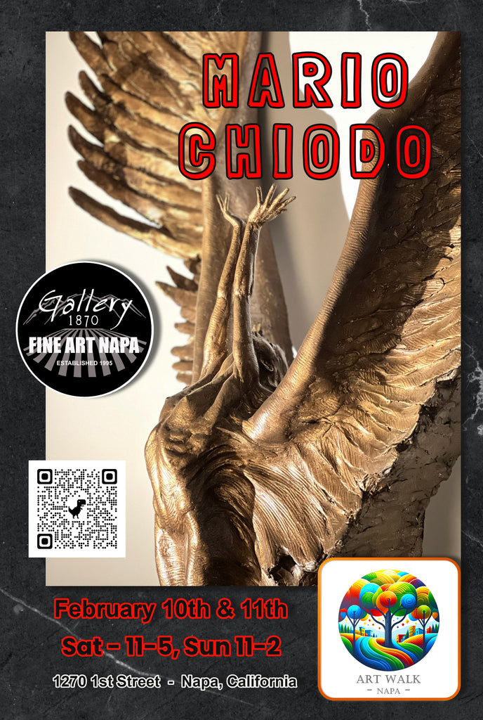 Mario Chiodo - renowned sculpture artist at Gallery 1870 - Fine Art Napa for Art Walk 2024