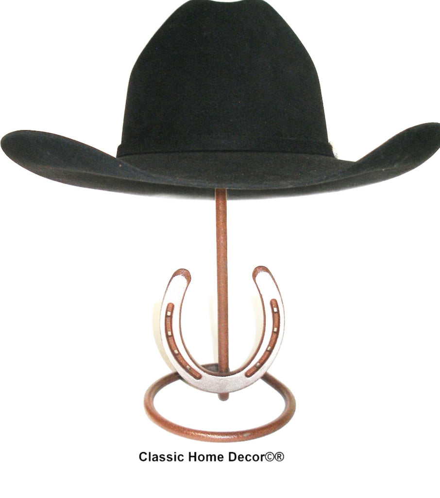 American Made Cowboy Hat Stand with Genuine Horseshoe CT Cowboy Hat