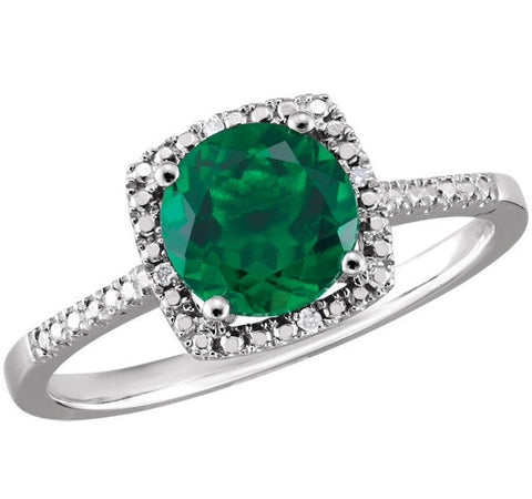 Sterling Silver May Birthstone Halo Ring – Gigliotti Jewelers