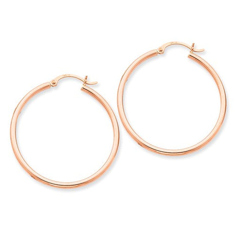 14 Karat Rose Gold 2mm 13/16 inch Hoop Earrings – Gigliotti Jewelers