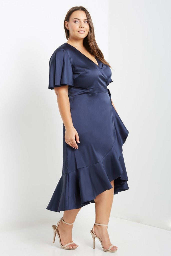 navy midi dress plus size