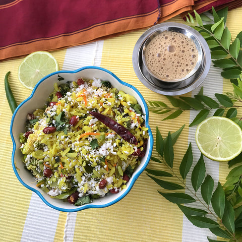 protein rich poha meal