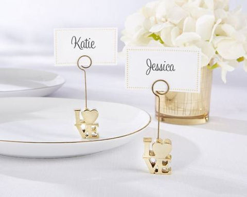 Set Of 6 Gold Love Place Card Holders Wedding Favors Jenuine