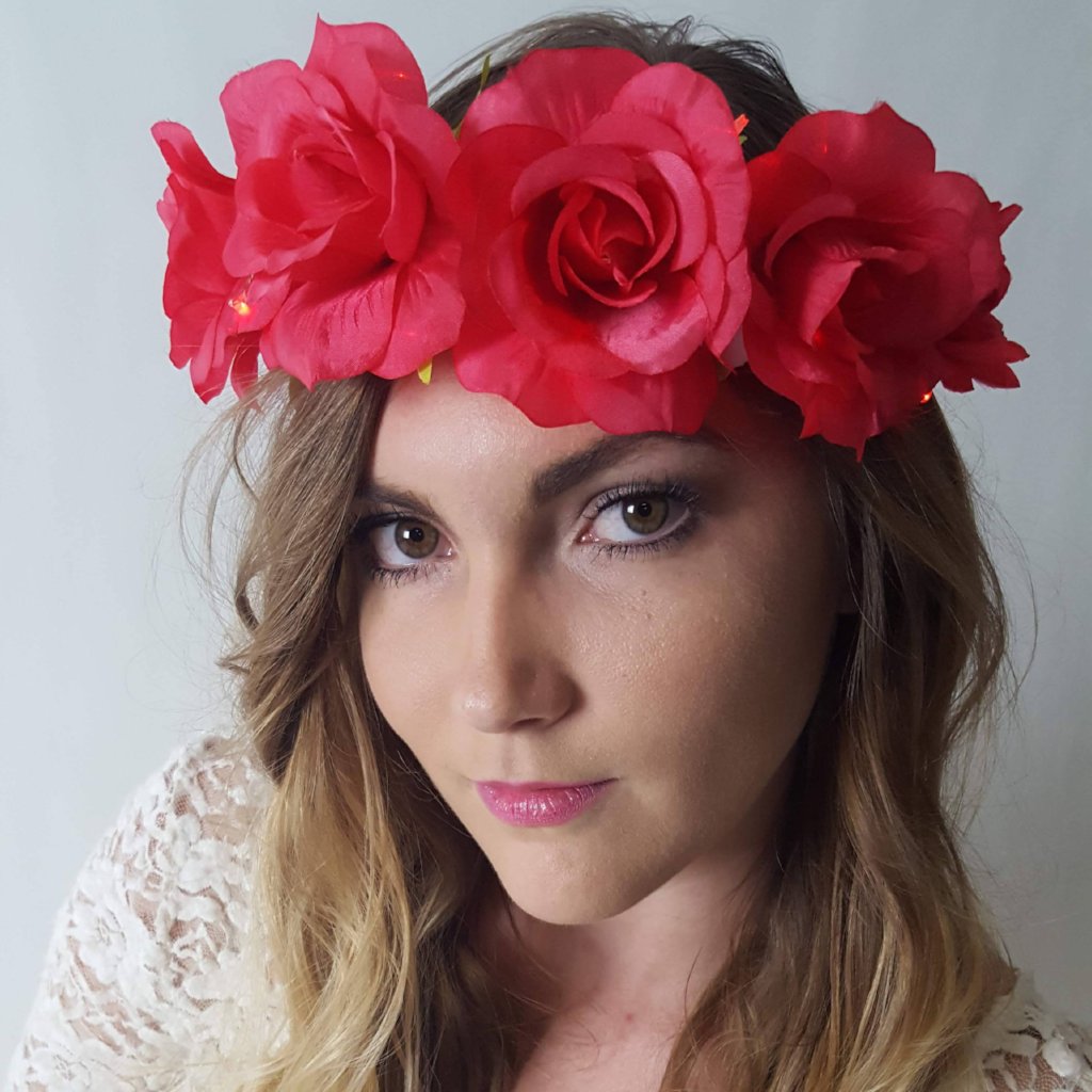 red rose hair crown