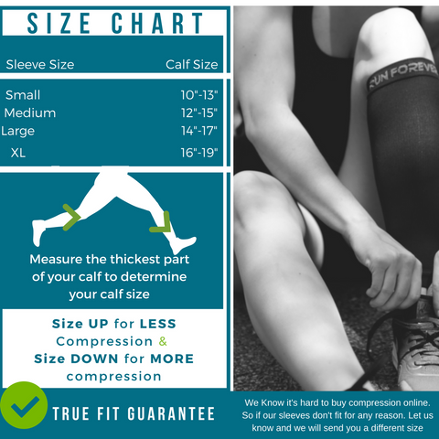 Calf Compression Sleeve Size Chart