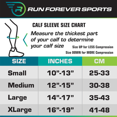 Calf Compression Sleeves (Pair) - 20-30mmHg - Run Forever Sports