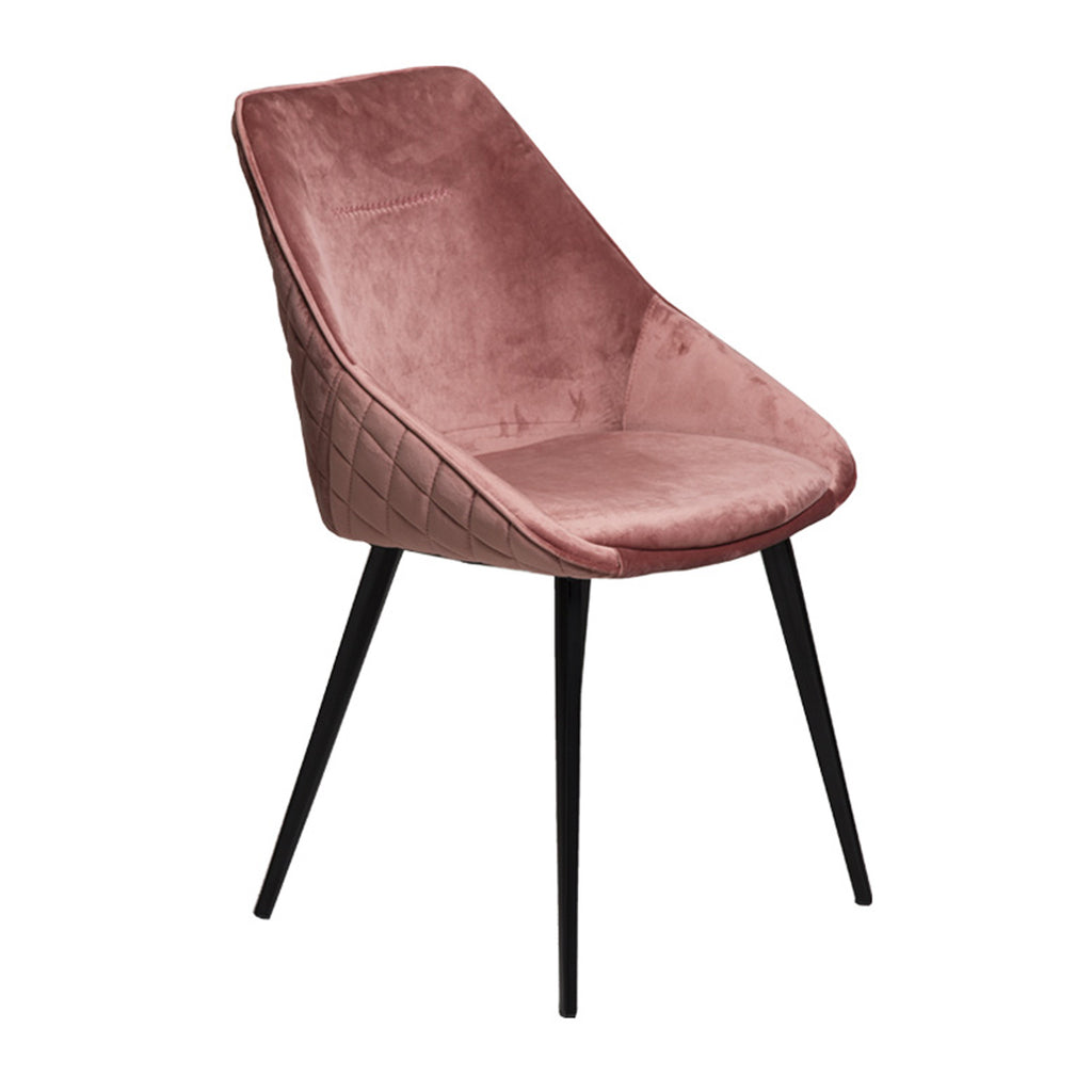 pink velvet dining chairs