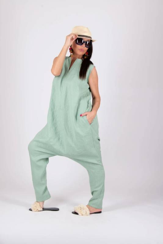 Harem Linen Jumpsuit Bety EUG Fashion Pastel Collection