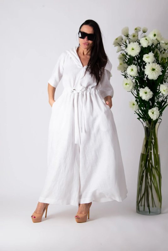 Linen Jumpsuit REGINA - EUG Fashion White Summer Collection