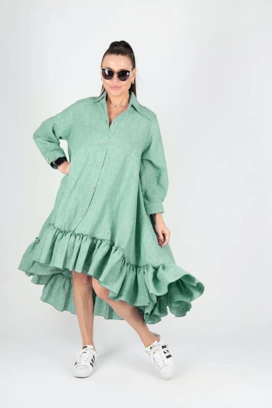 Linen shirt summer dress Vanessa EUG Fashion Pastel Collection