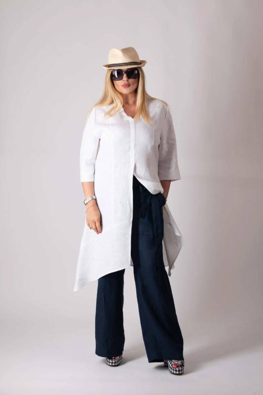 Long Linen Tunic EFFE EUG Fashion Linen Tops & Tunic Collection