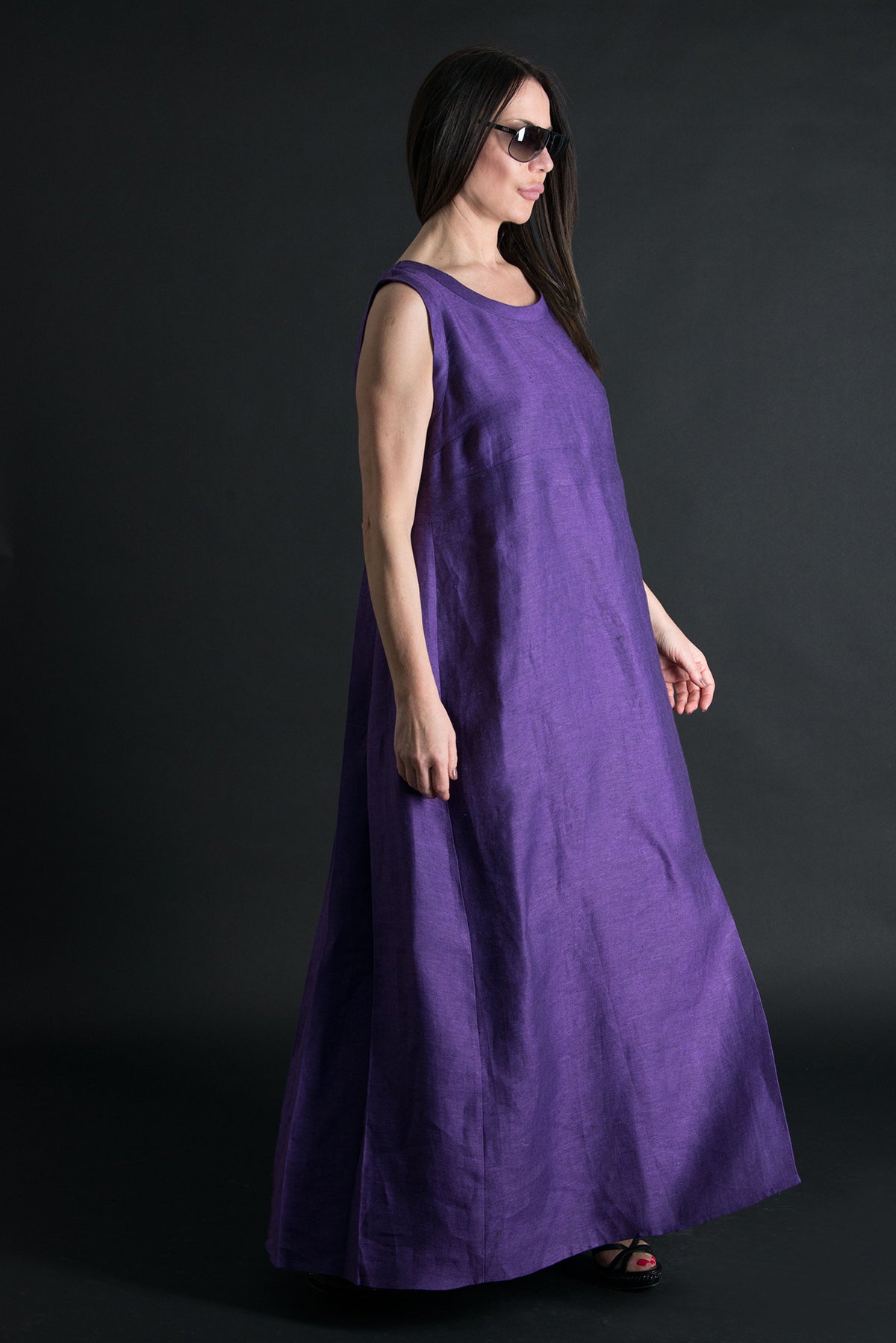 long linen maxi dress