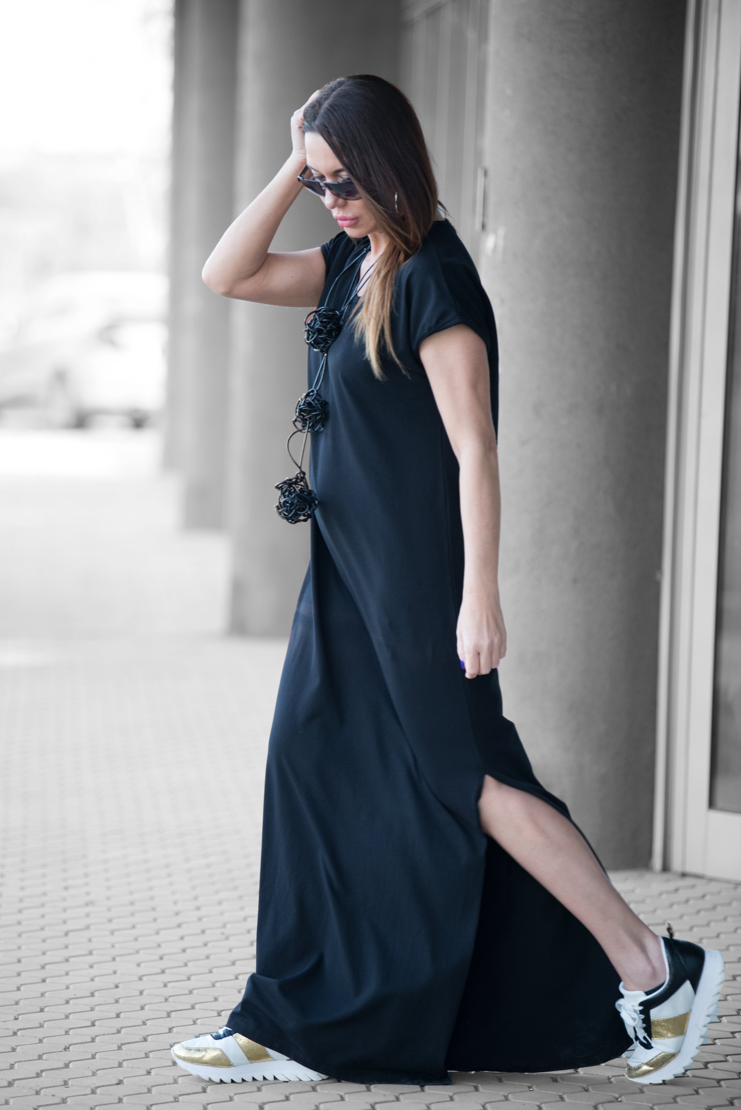black summer maxi dress